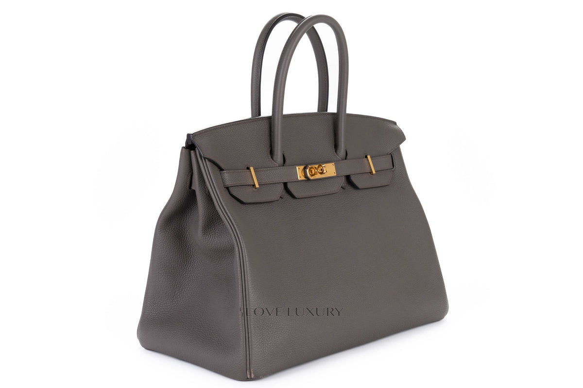 Hermès Birkin 35 Gris Etain Togo Gold Hardware - view 2