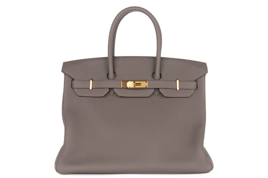 Hermès Birkin 35 Gris Etain Togo Gold Hardware - view 1