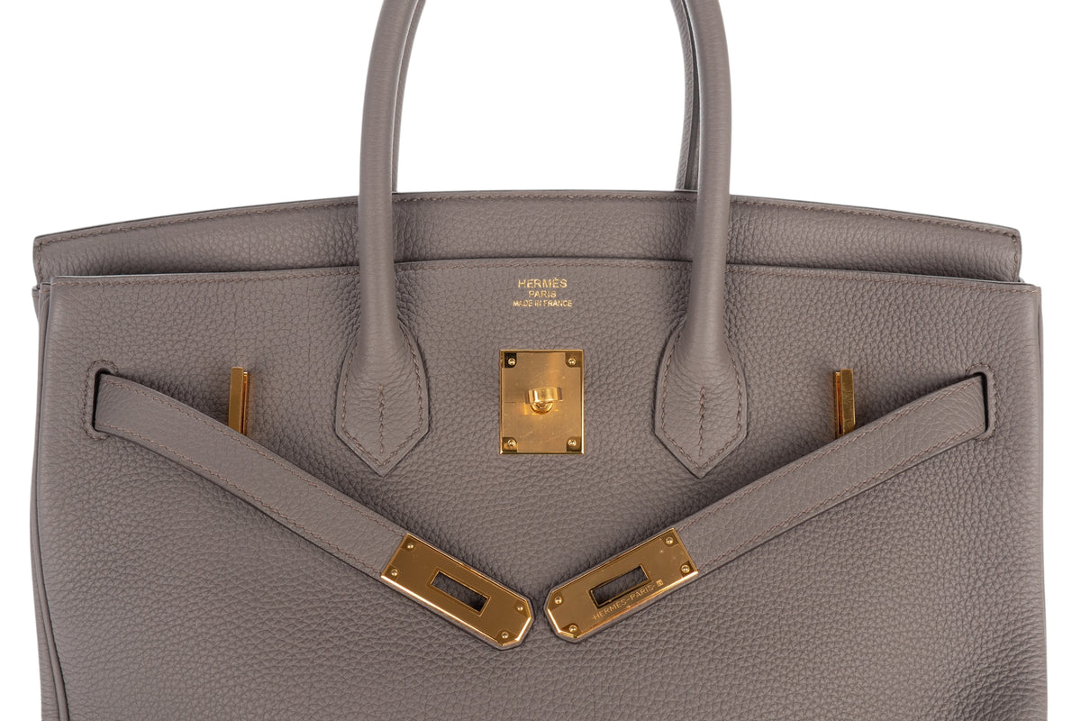 Hermès Birkin 35 Gris Etain Togo Gold Hardware - view 9