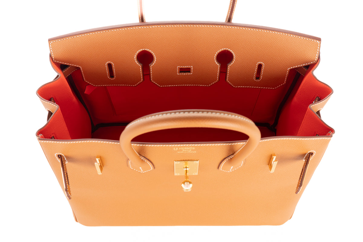 Hermès Birkin 35 HSS Gold Verso Feu Epsom Retourne Gold Hardware - view 11