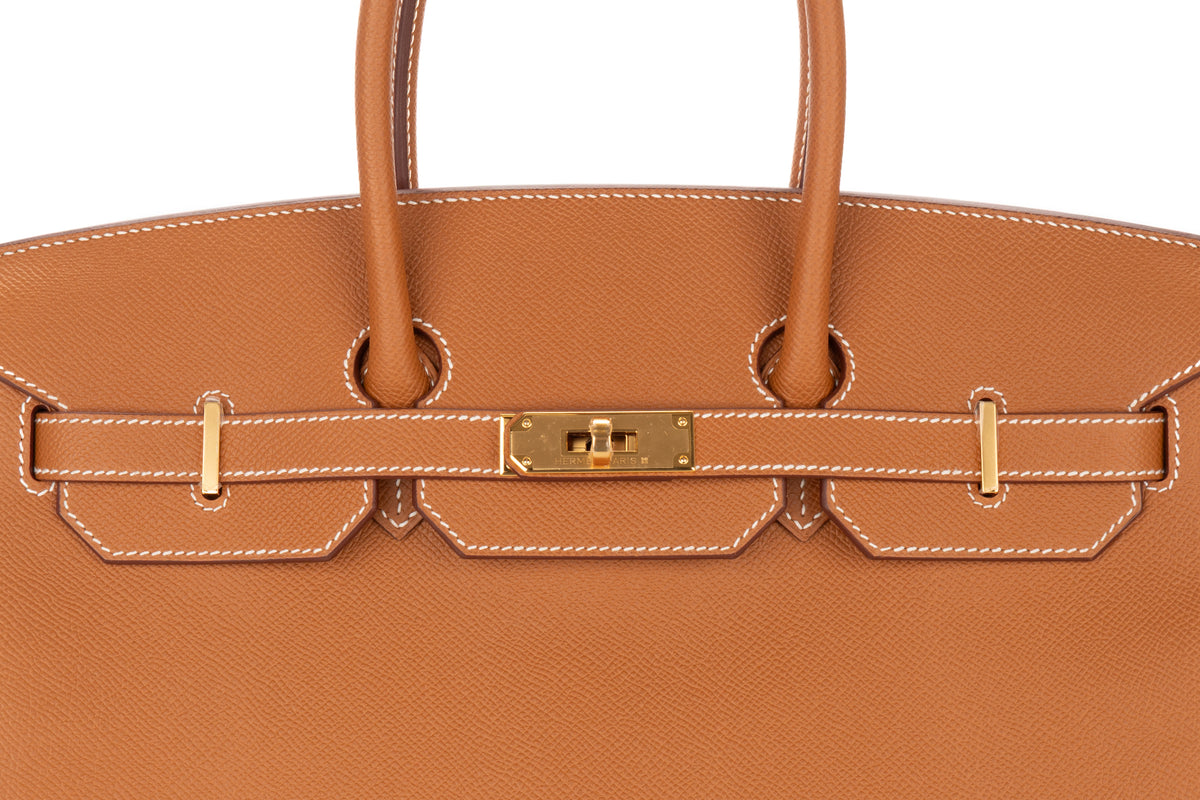 Hermès Birkin 35 HSS Gold Verso Feu Epsom Retourne Gold Hardware - view 7