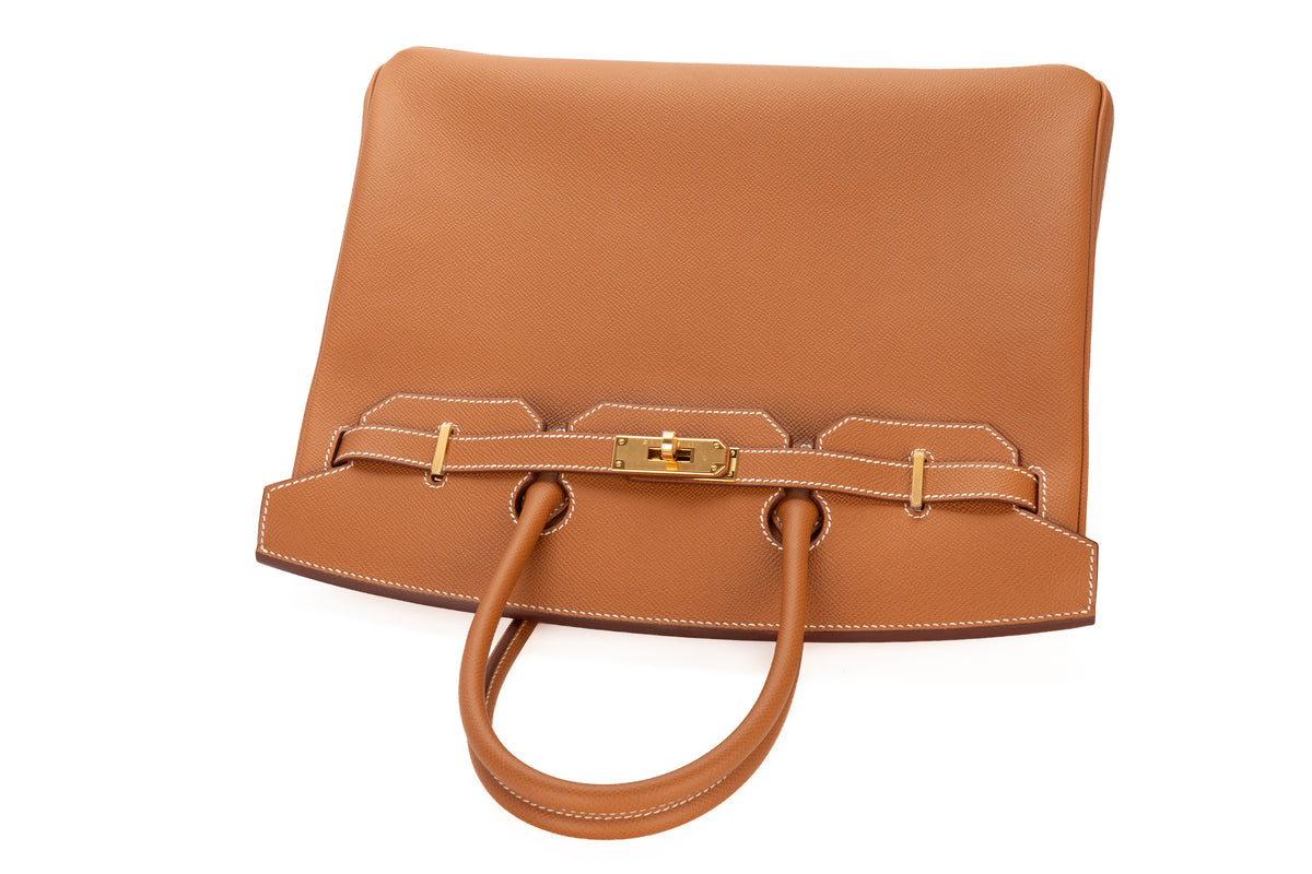 Hermès Birkin 35 HSS Gold Verso Feu Epsom Retourne Gold Hardware - view 8