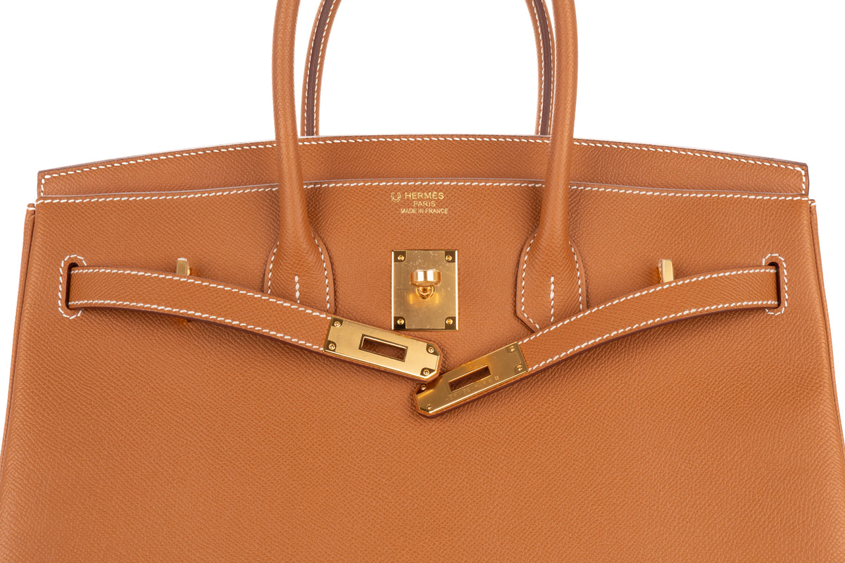 Hermès Birkin 35 HSS Gold Verso Feu Epsom Retourne Gold Hardware - view 9