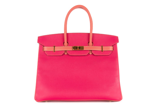 Hermès Birkin 35 HSS Rose Tyrien / Flamingo Epsom Retourne Gold Hardware - view 1