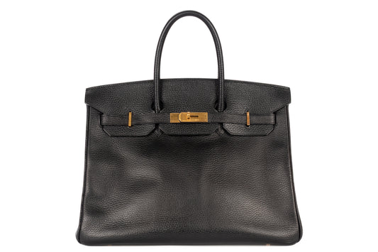 Hermès Birkin 35 Noir - Black Ardennes Gold Hardware - view 1