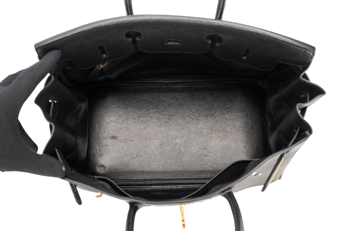 Hermès Birkin 35 Noir - Black Ardennes Gold Hardware - view 10