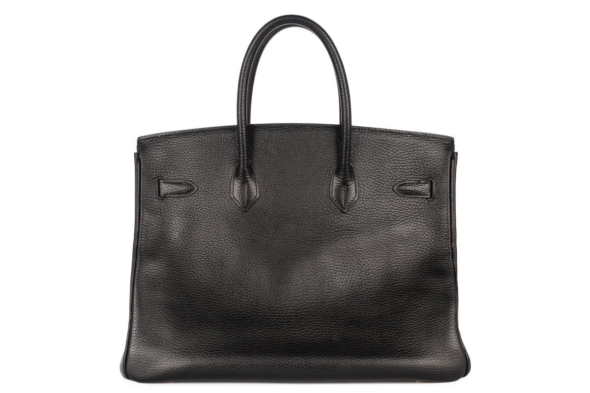 Hermès Birkin 35 Noir - Black Ardennes Gold Hardware - view 3
