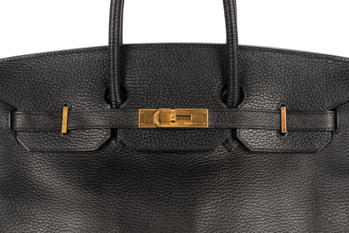 Hermès Birkin 35 Noir - Black Ardennes Gold Hardware - view 7