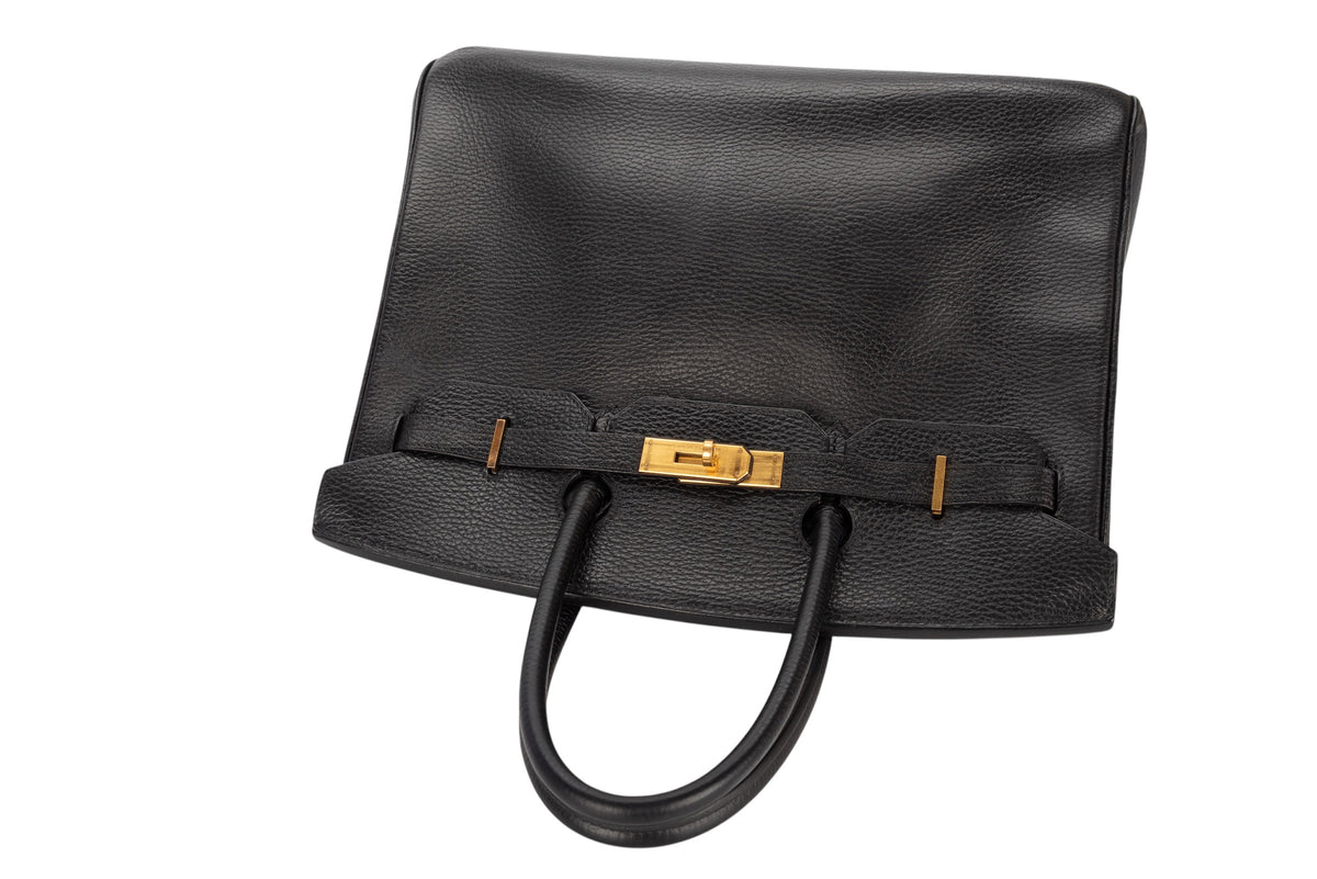 Hermès Birkin 35 Noir - Black Ardennes Gold Hardware - view 8
