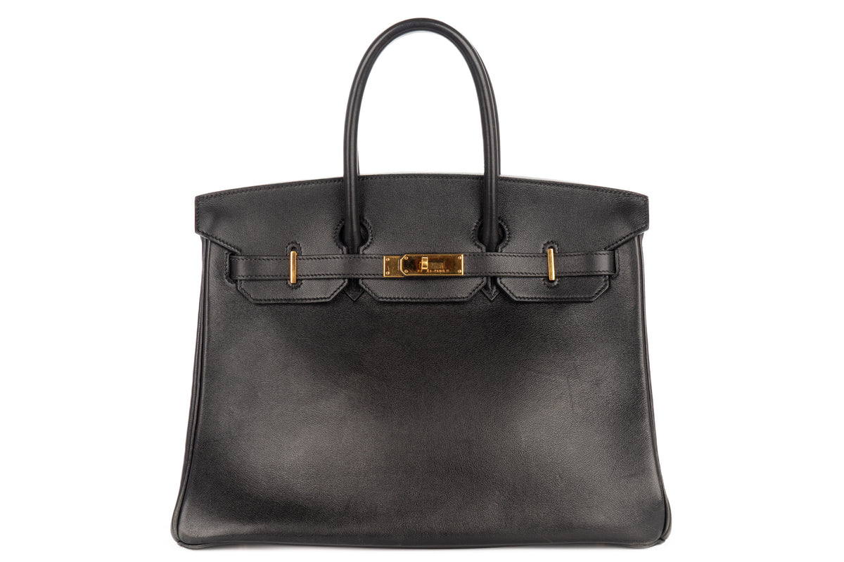 Hermès Birkin 35 Noir - Black Gulliver Gold Hardware - view 1