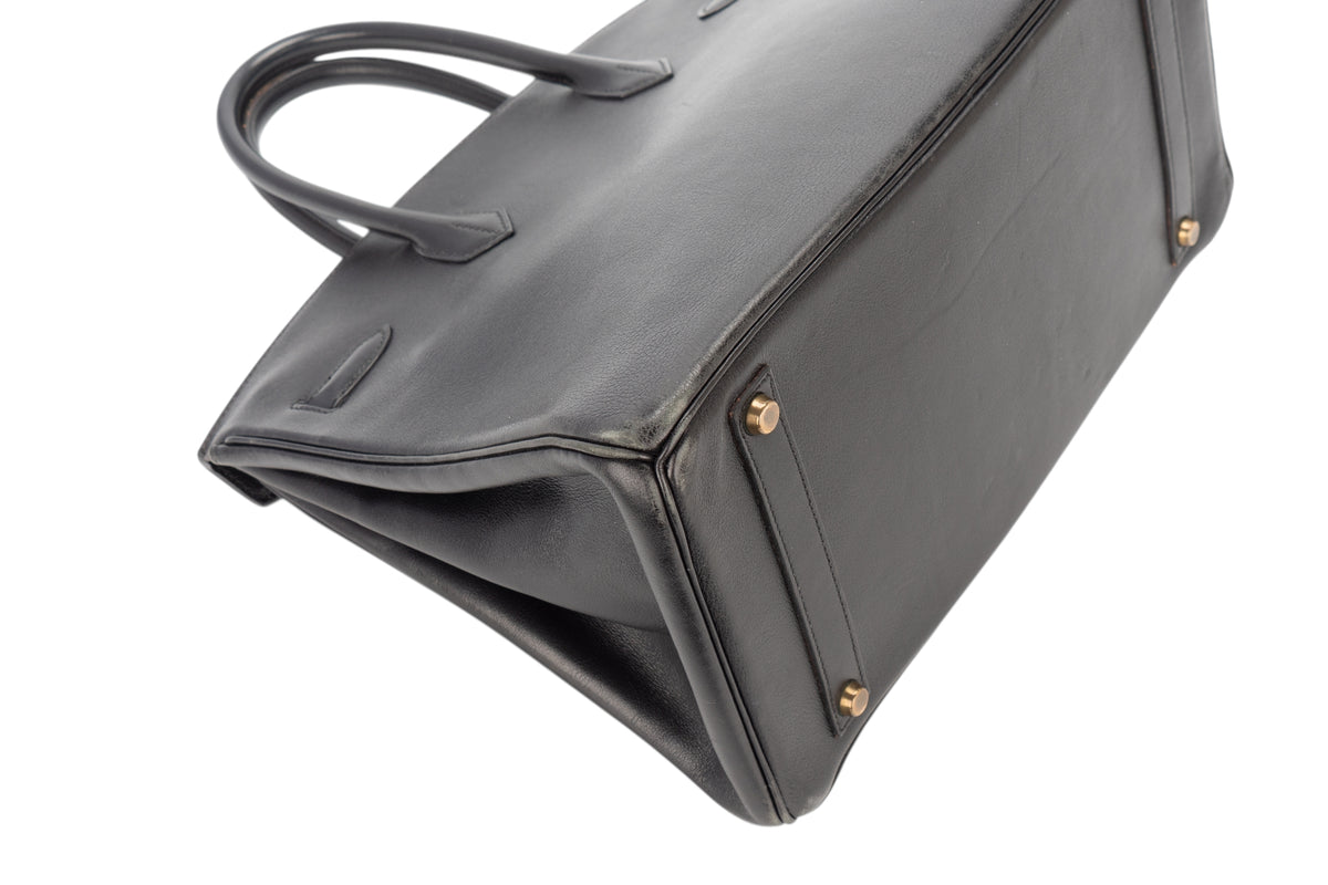 Hermès Birkin 35 Noir - Black Gulliver Gold Hardware - view 13