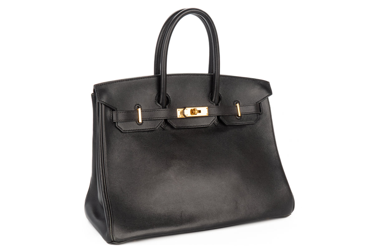 Hermès Birkin 35 Noir - Black Gulliver Gold Hardware - view 2
