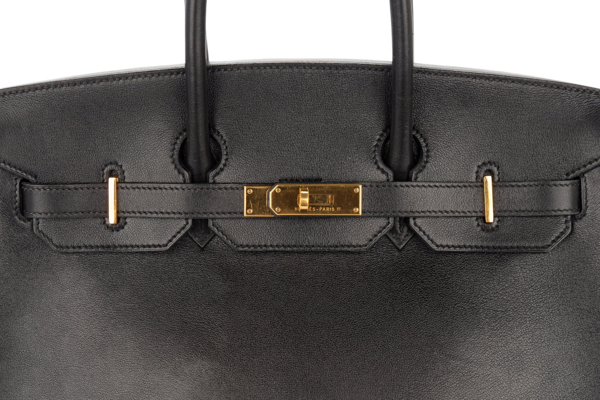 Hermès Birkin 35 Noir - Black Gulliver Gold Hardware - view 7