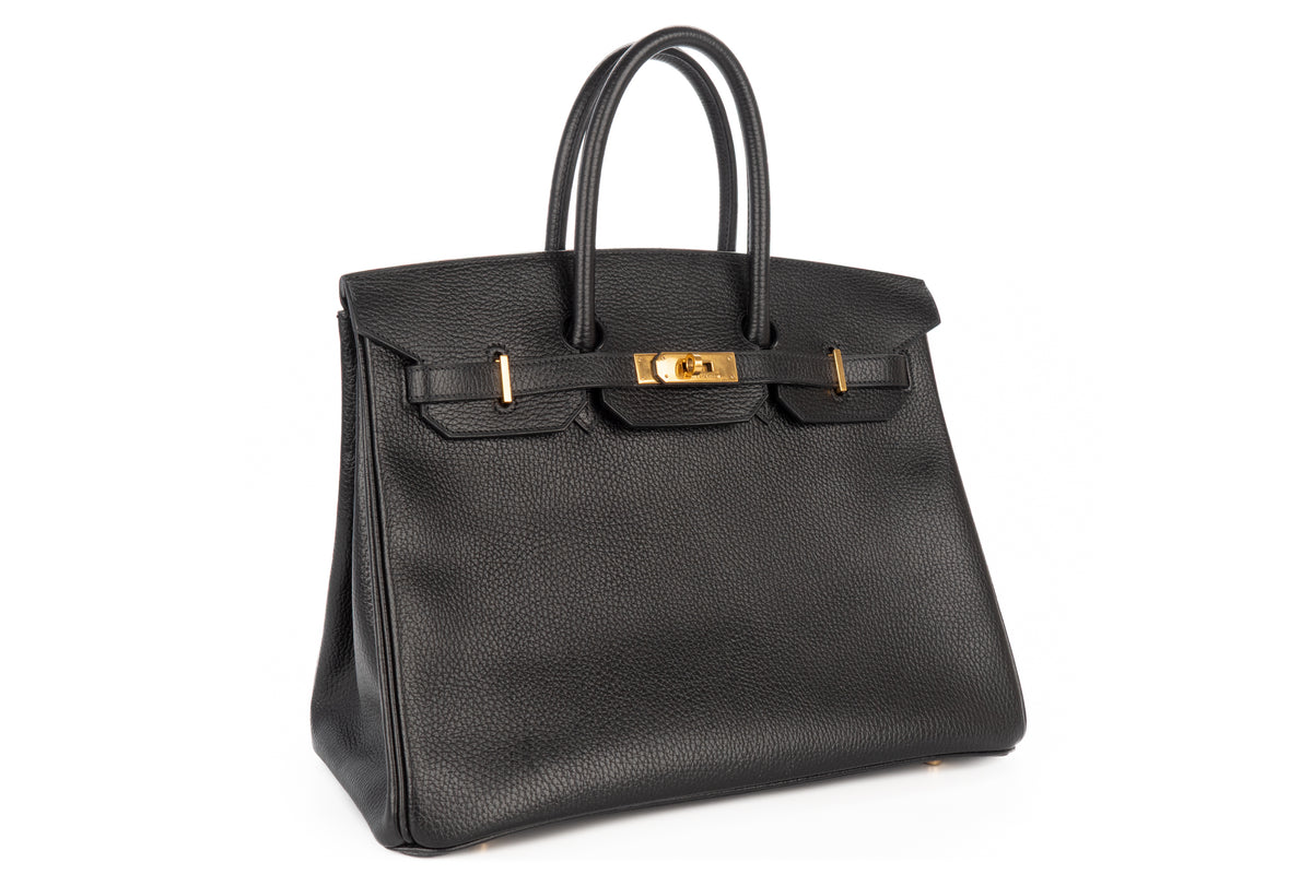 Hermès Birkin 35 Noir Fjord Gold Hardware - view 2