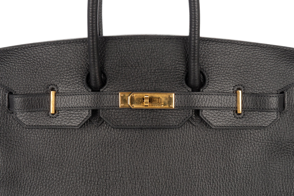 Hermès Birkin 35 Noir Fjord Gold Hardware - view 7