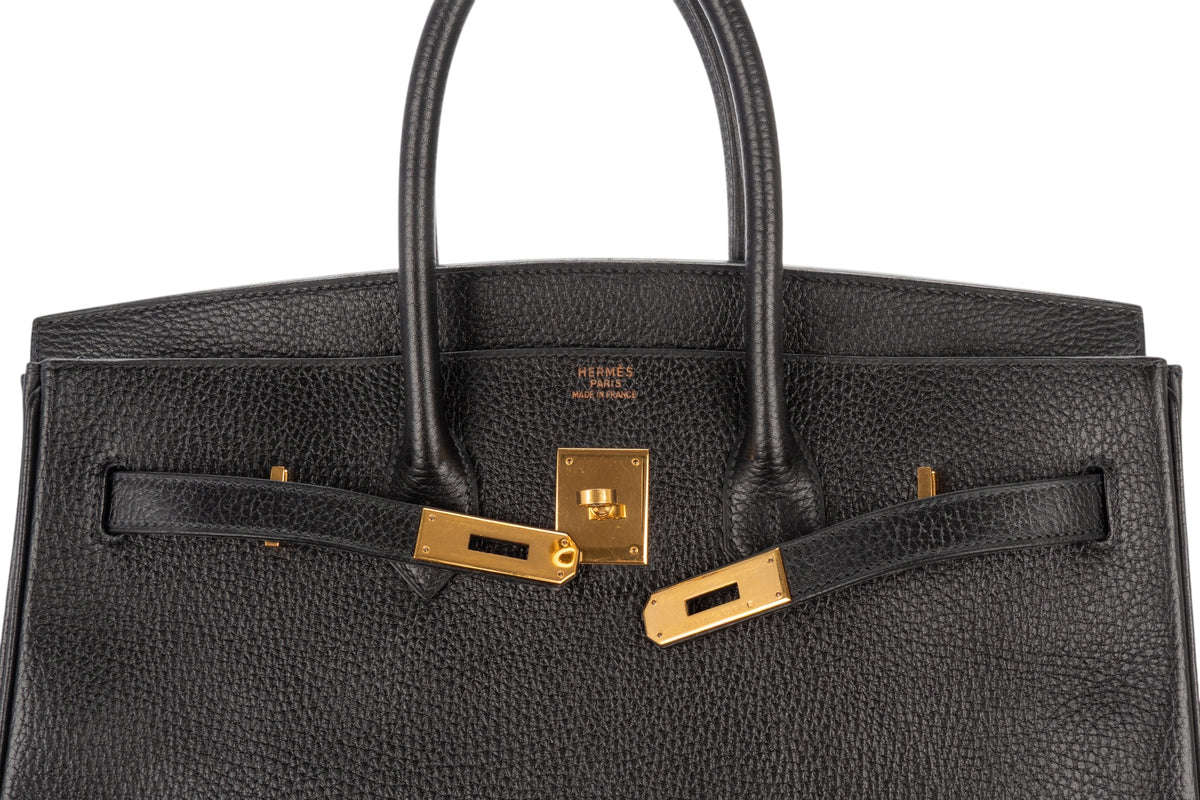 Hermès Birkin 35 Noir Fjord Gold Hardware - view 9