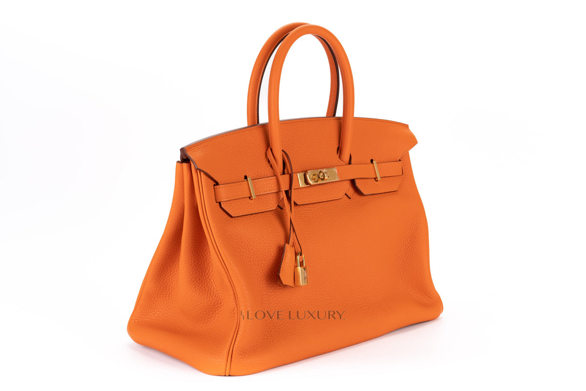 Hermès Birkin 35 Orange Clemence Gold Hardware - view 2