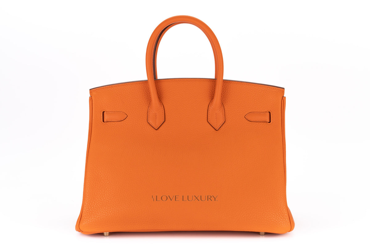 Hermès Birkin 35 Orange Clemence Gold Hardware - view 3