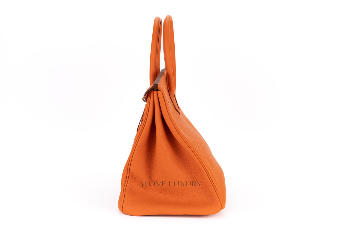 Hermès Birkin 35 Orange Clemence Gold Hardware - view 4