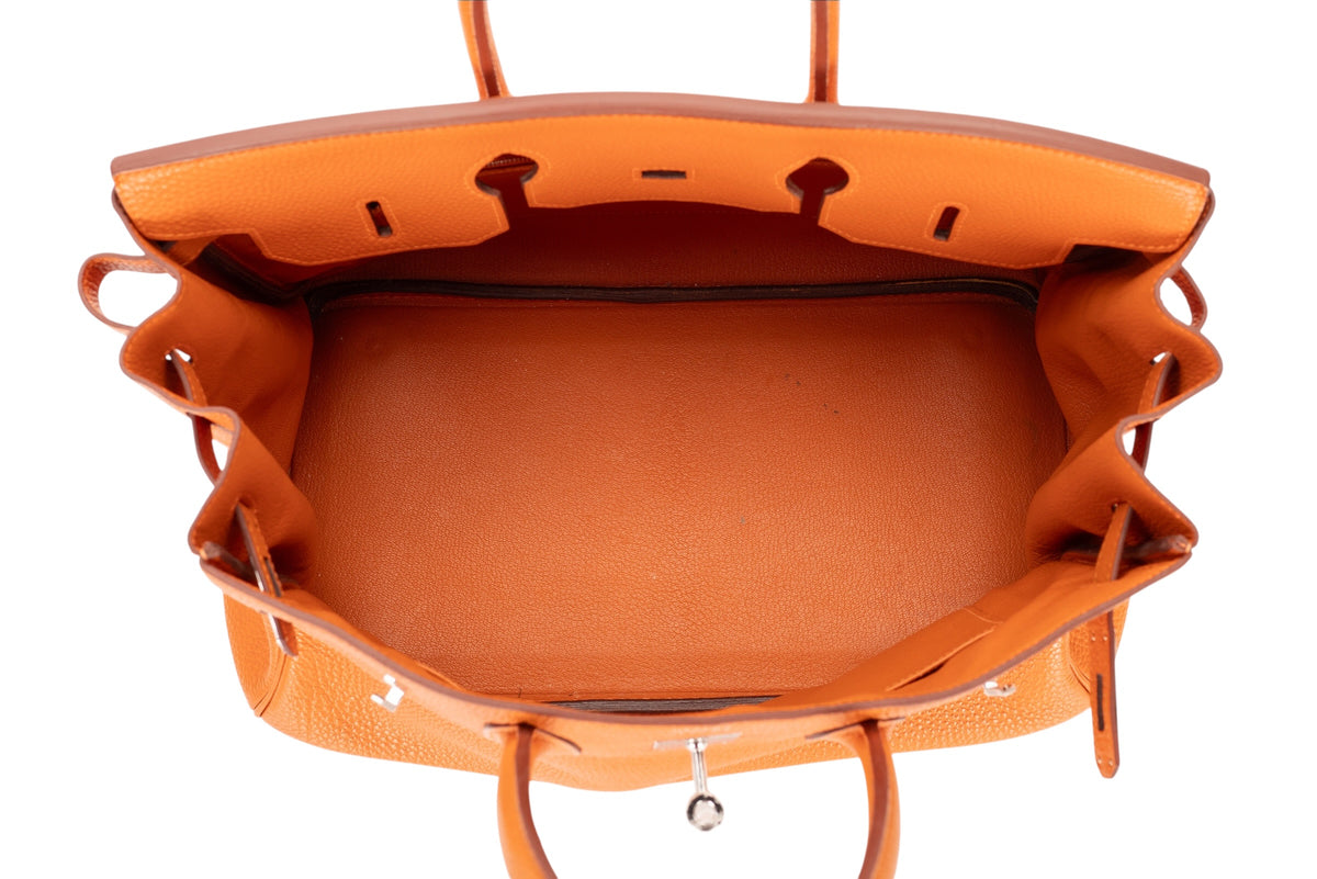 Hermès Birkin 35 Orange H Clemence Palladium Hardware - view 10