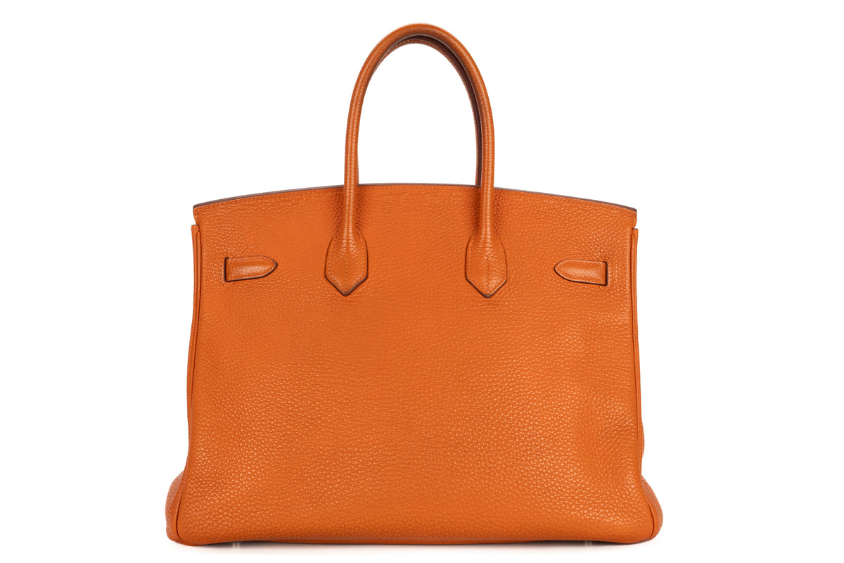 Hermès Birkin 35 Orange H Clemence Palladium Hardware - view 3