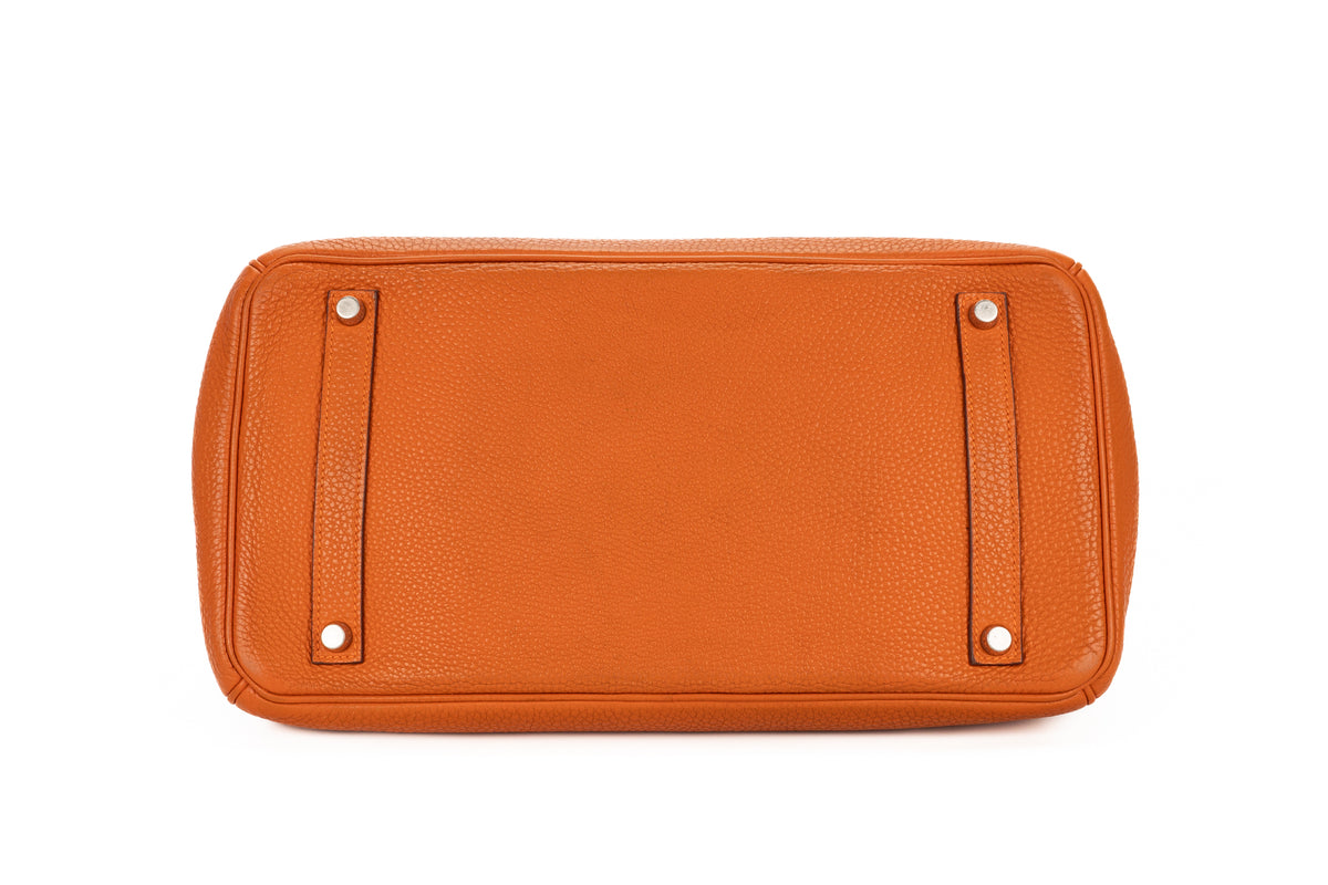 Hermès Birkin 35 Orange H Clemence Palladium Hardware - view 6