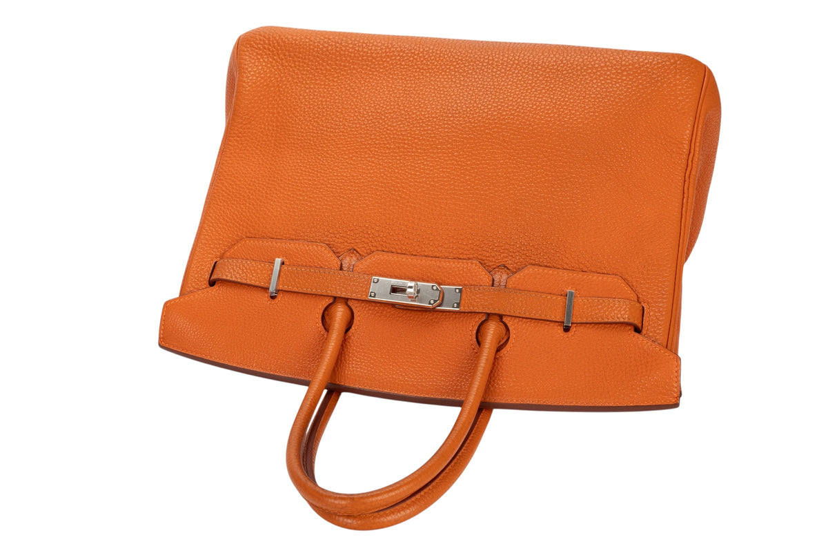 Hermès Birkin 35 Orange H Clemence Palladium Hardware - view 8