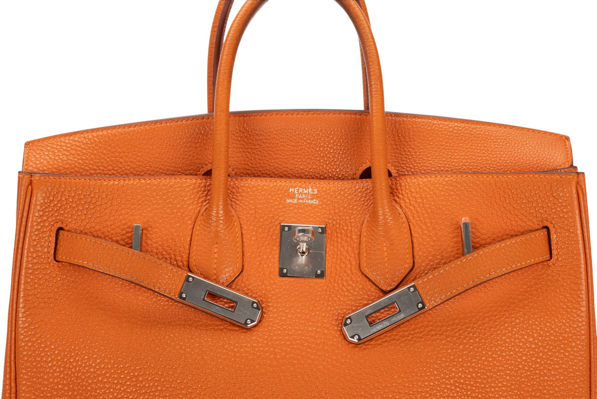Hermès Birkin 35 Orange H Clemence Palladium Hardware - view 9