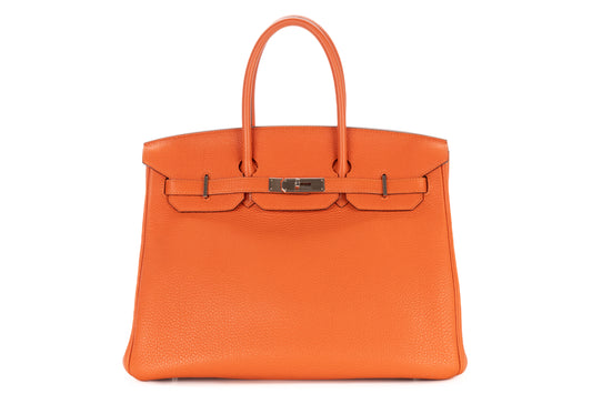 Hermès Birkin 35 Orange H Clemence Palladium Hardware - view 1