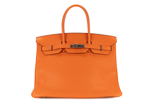 Hermès Birkin 35 Orange H Clemence Palladium Hardware - view 1