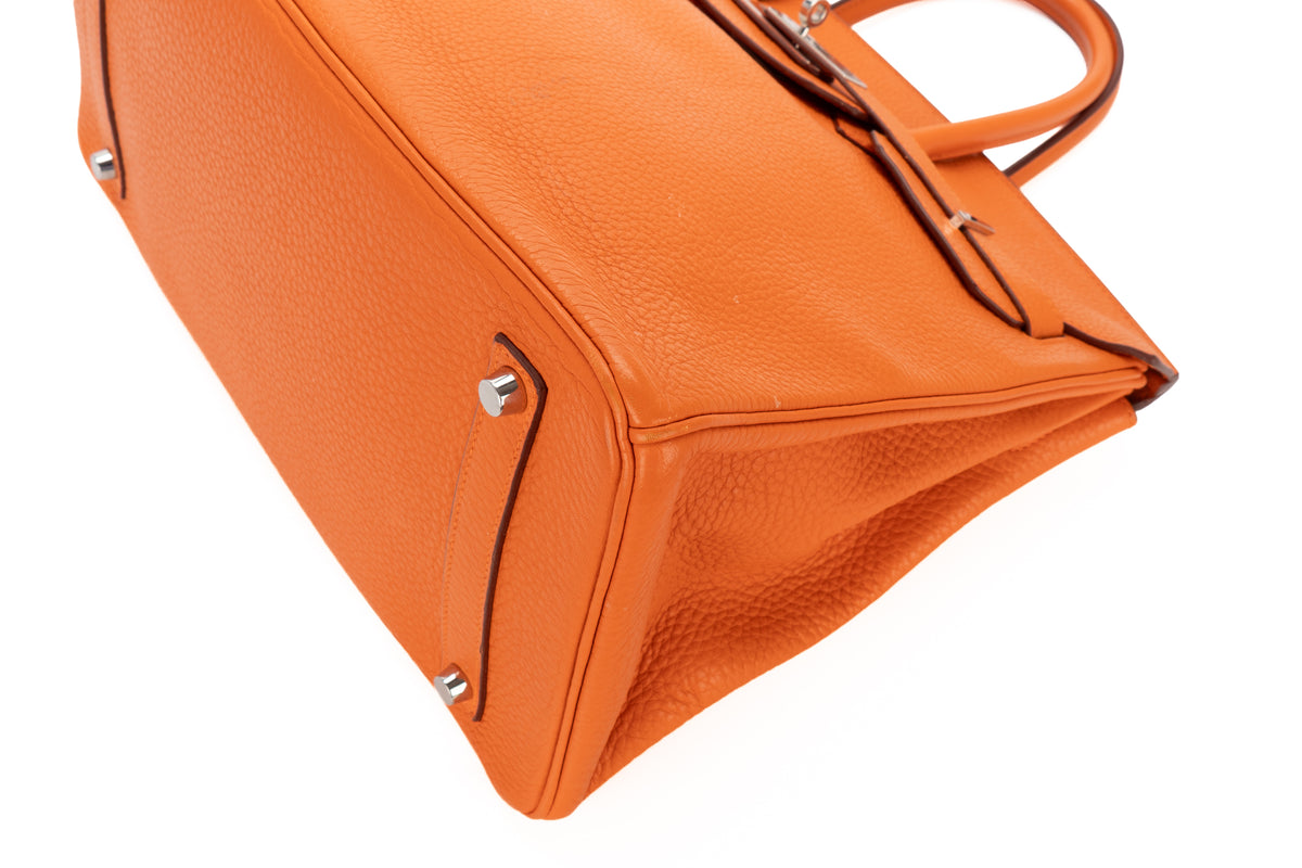 Hermès Birkin 35 Orange H Clemence Palladium Hardware - view 10