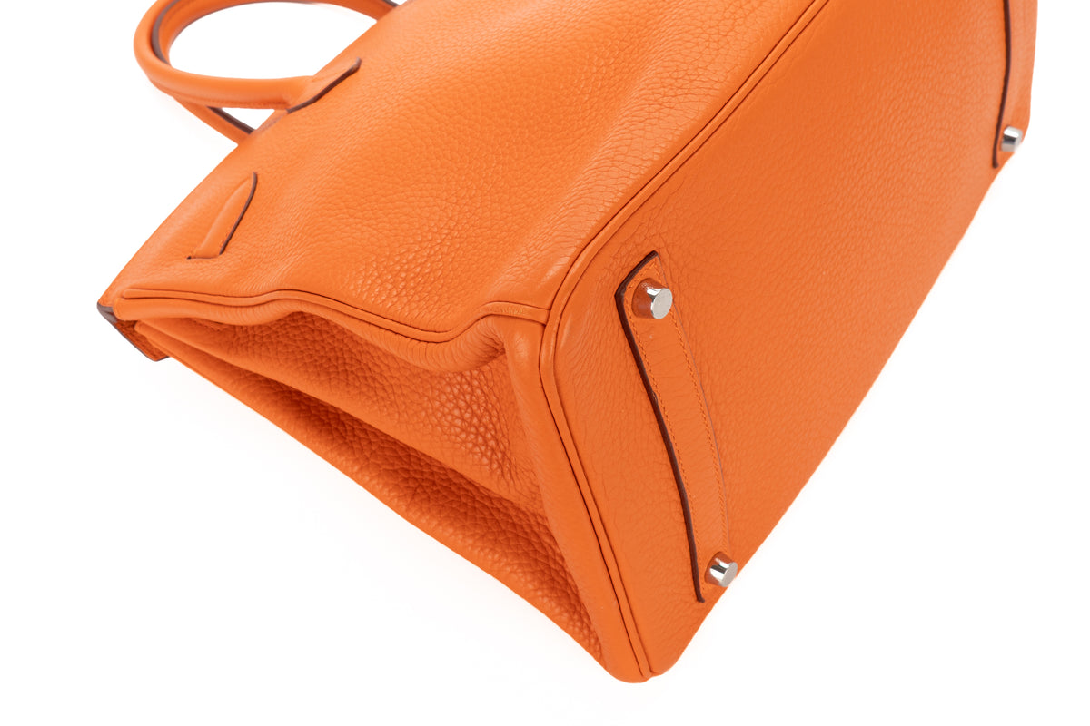 Hermès Birkin 35 Orange H Clemence Palladium Hardware - view 11