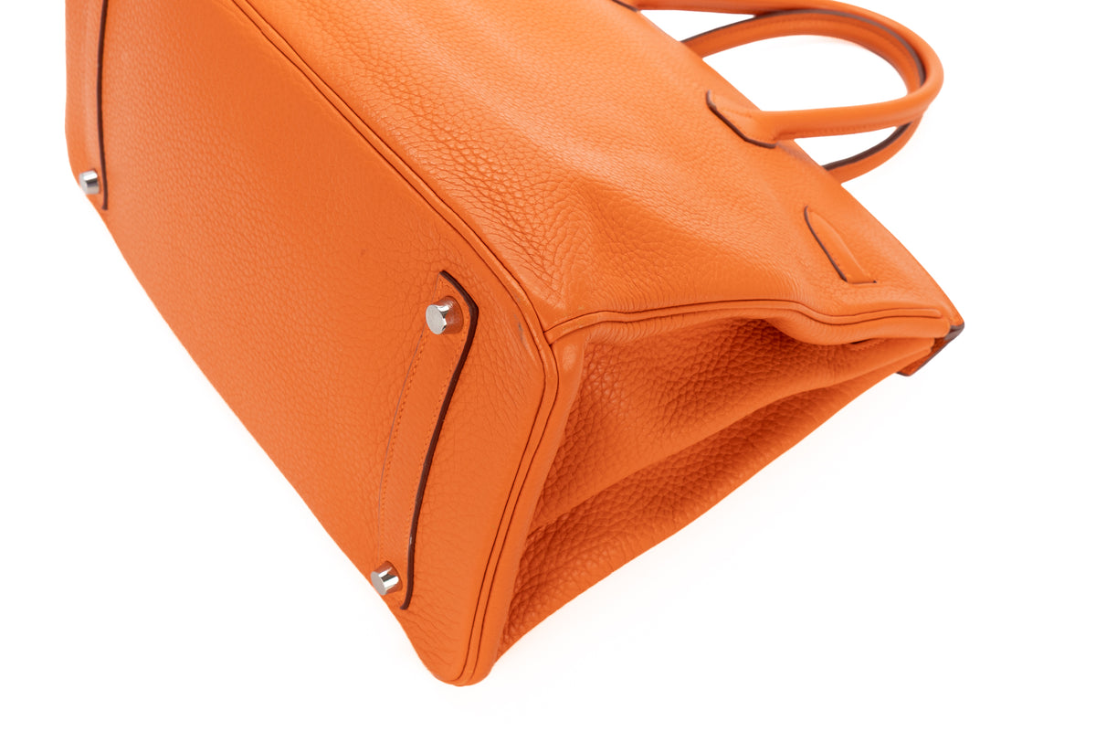 Hermès Birkin 35 Orange H Clemence Palladium Hardware - view 12