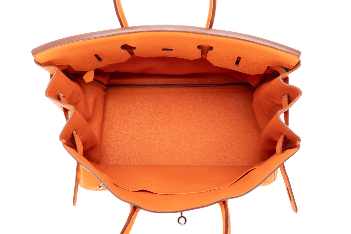 Hermès Birkin 35 Orange H Clemence Palladium Hardware - view 14