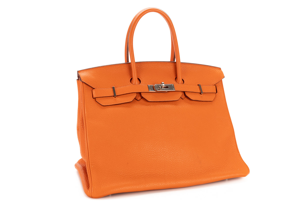 Hermès Birkin 35 Orange H Clemence Palladium Hardware - view 2