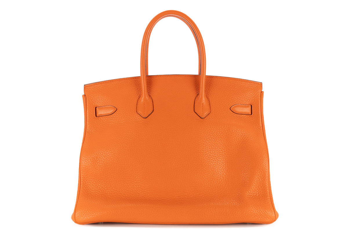 Hermès Birkin 35 Orange H Clemence Palladium Hardware - view 3