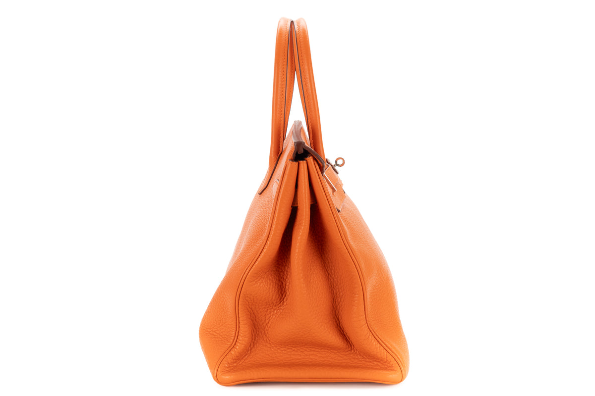 Hermès Birkin 35 Orange H Clemence Palladium Hardware - view 5
