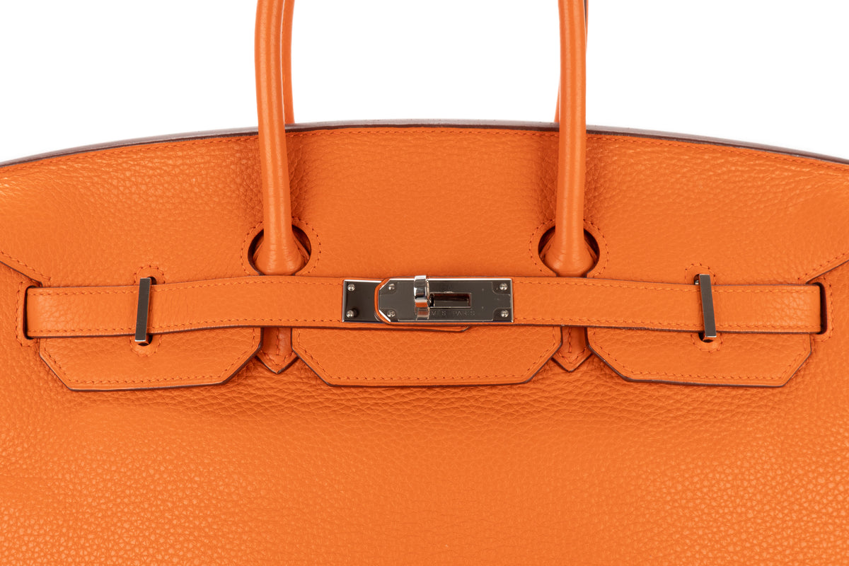 Hermès Birkin 35 Orange H Clemence Palladium Hardware - view 7