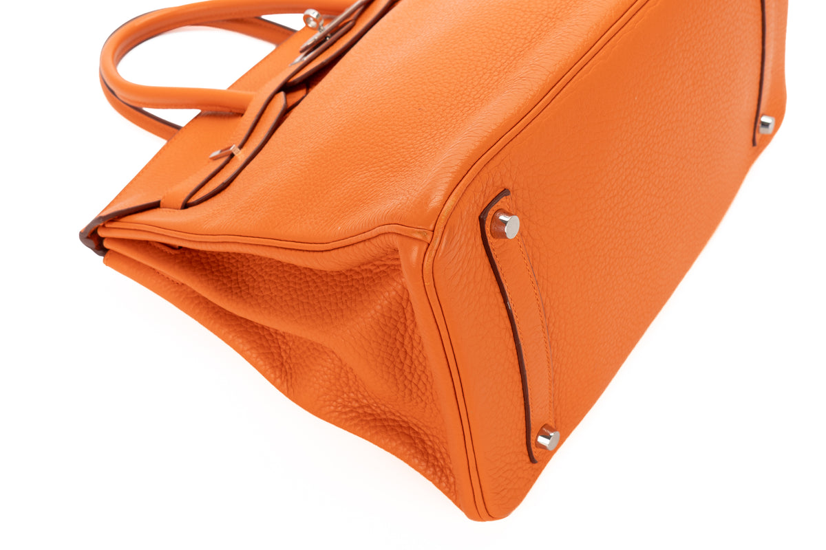Hermès Birkin 35 Orange H Clemence Palladium Hardware - view 9