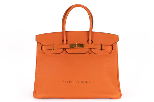 Hermès Birkin 35 Orange Togo Gold Hardware - view 1