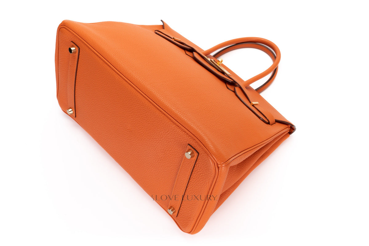 Hermès Birkin 35 Orange Togo Gold Hardware - view 10