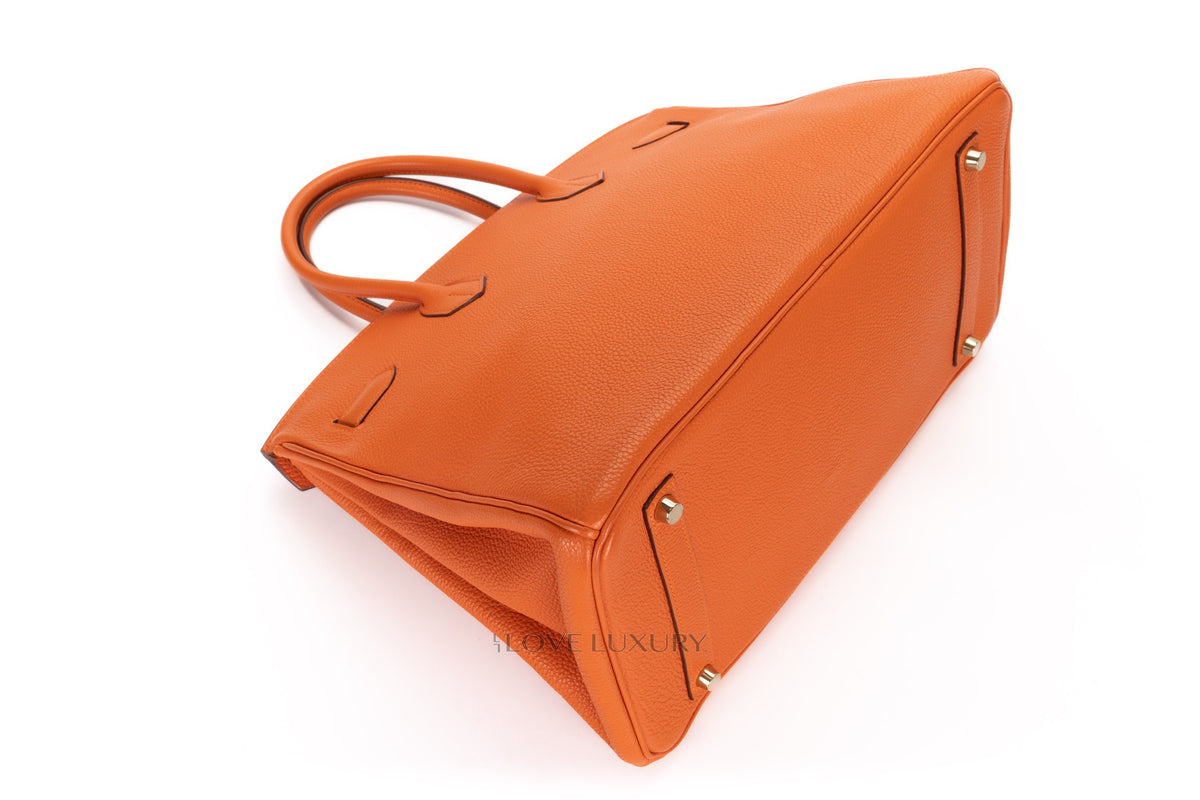 Hermès Birkin 35 Orange Togo Gold Hardware - view 11