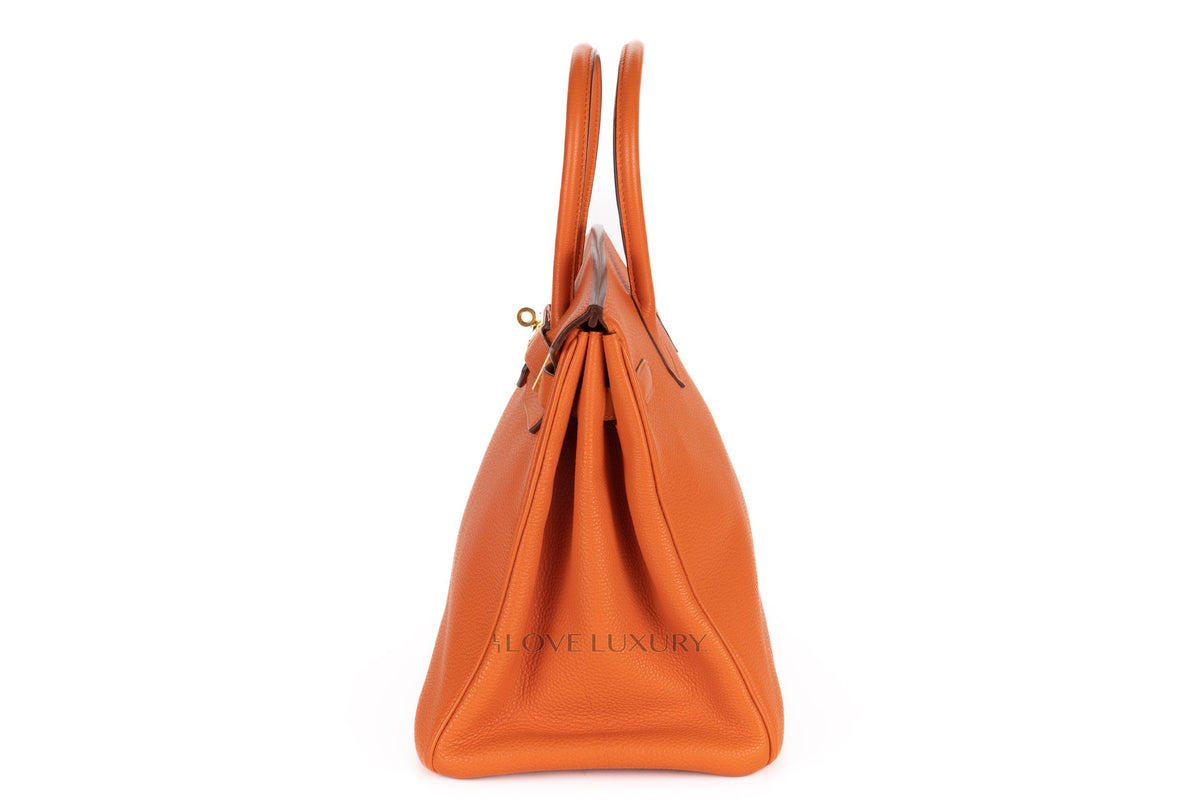 Hermès Birkin 35 Orange Togo Gold Hardware - view 4