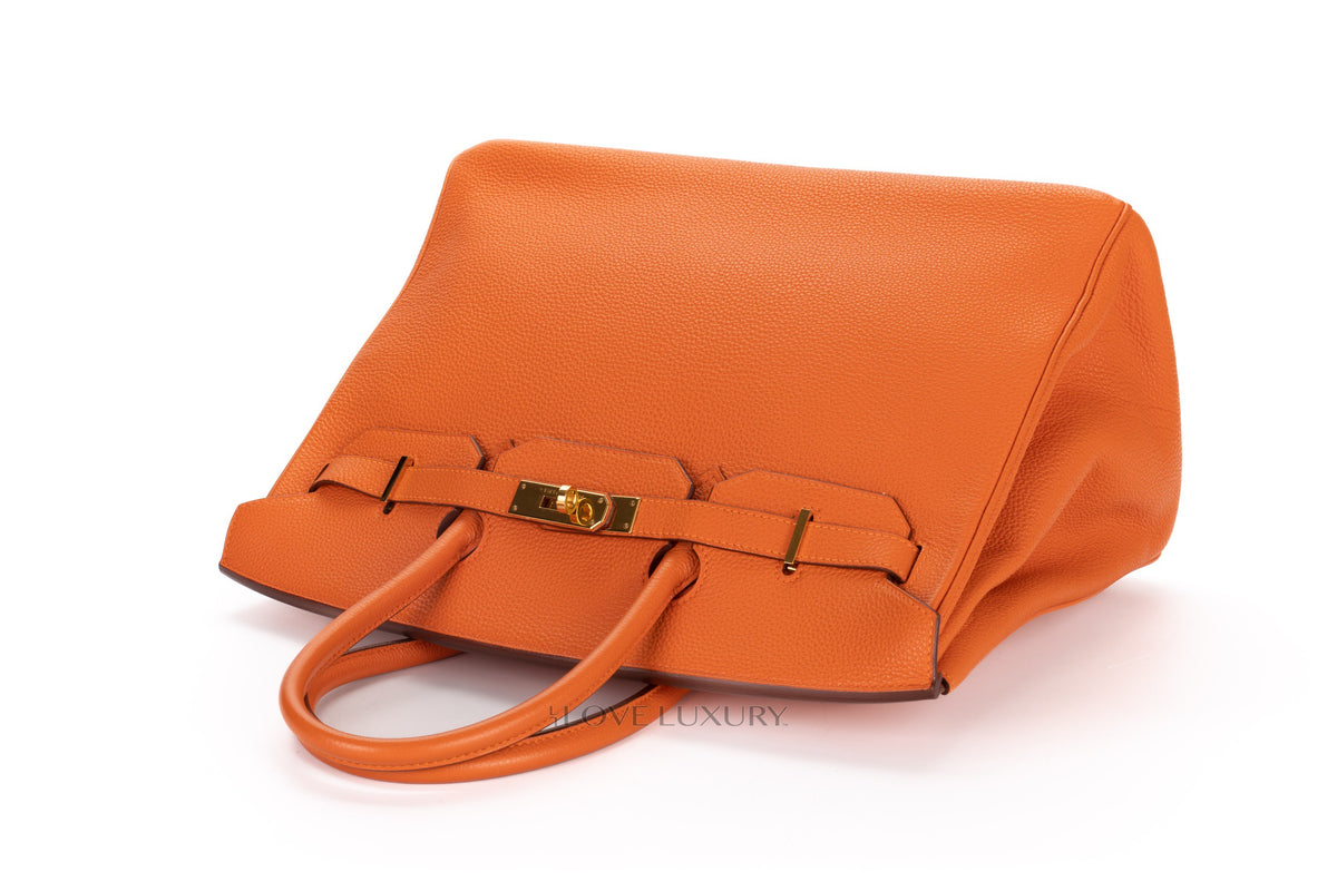 Hermès Birkin 35 Orange Togo Gold Hardware - view 7