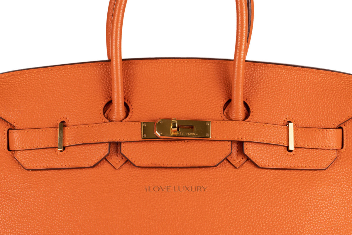 Hermès Birkin 35 Orange Togo Gold Hardware - view 8
