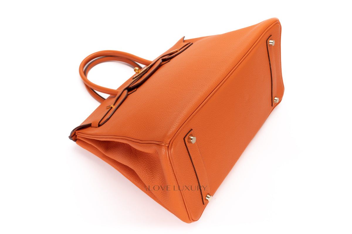 Hermès Birkin 35 Orange Togo Gold Hardware - view 9
