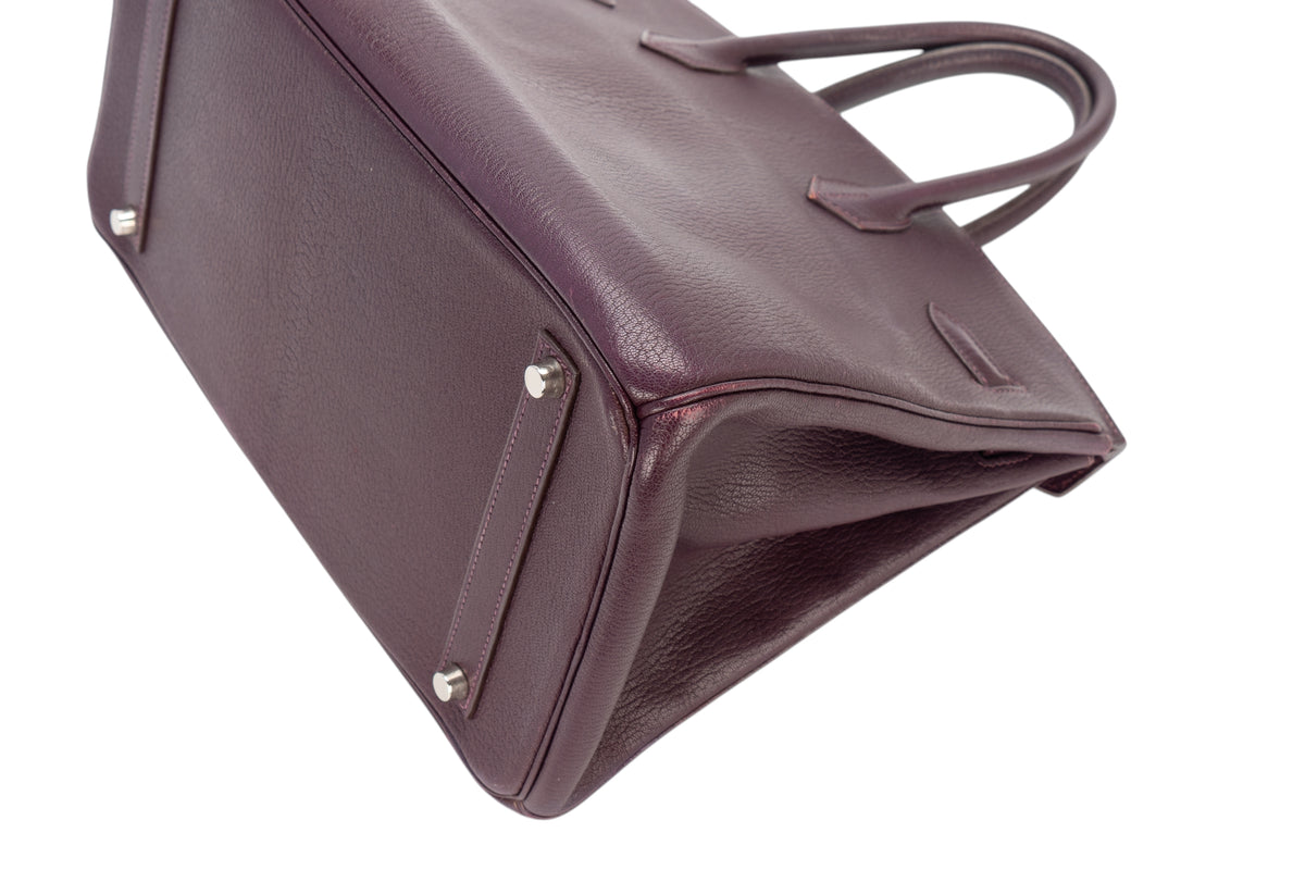 Hermès Birkin 35 Raisin Chevre Palladium Hardware - view 12