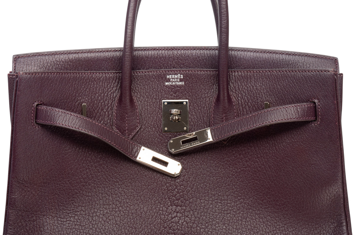 Hermès Birkin 35 Raisin Chevre Palladium Hardware - view 13