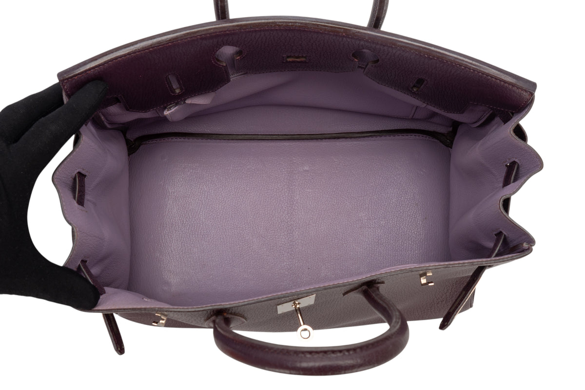 Hermès Birkin 35 Raisin Chevre Palladium Hardware - view 14