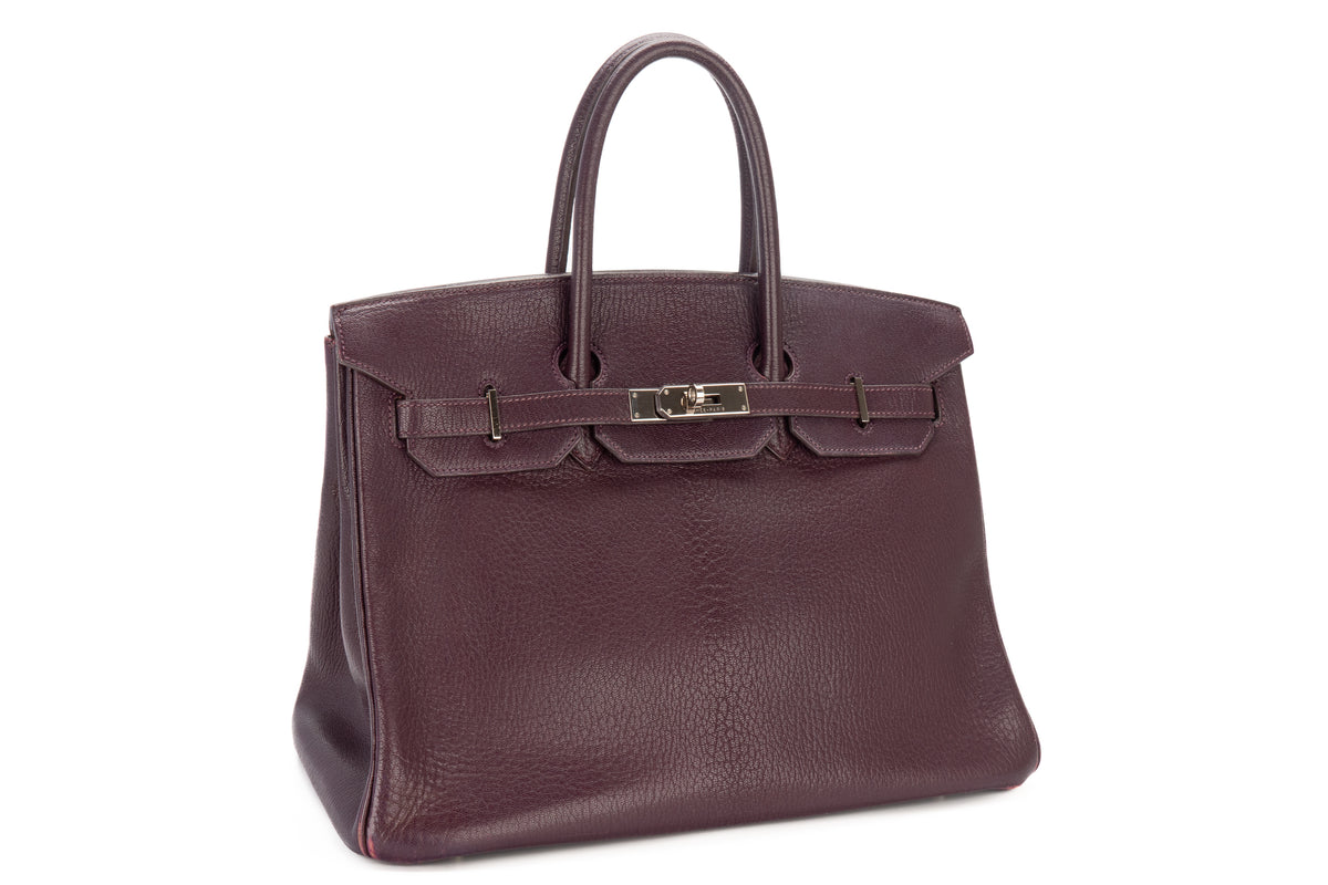 Hermès Birkin 35 Raisin Chevre Palladium Hardware - view 2